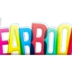 The image features the word "YEARBOOK" written in large, bold, overlapping letters. Each letter is a different bright color, including blue, yellow, red, and green, creating a vibrant, multicolored effect. The overlapping of the letters gives a slightly transparent and layered appearance. The background is plain white, which makes the colorful text stand out prominently.